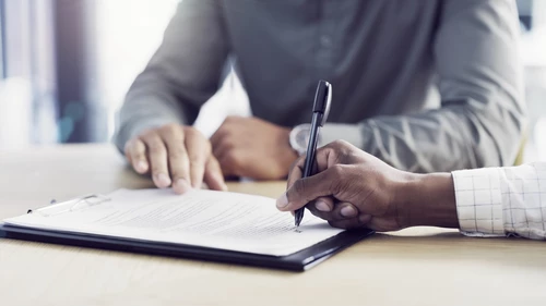 Signing contract